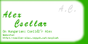 alex csellar business card